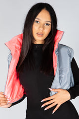 Grey Reversible Crop Padded Gilet 