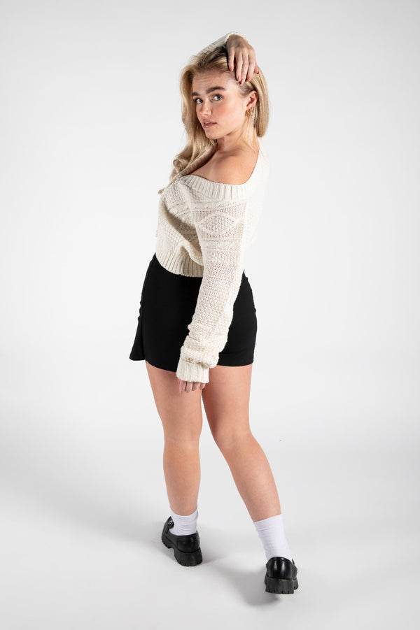 Black Utility Mini Skorts 
