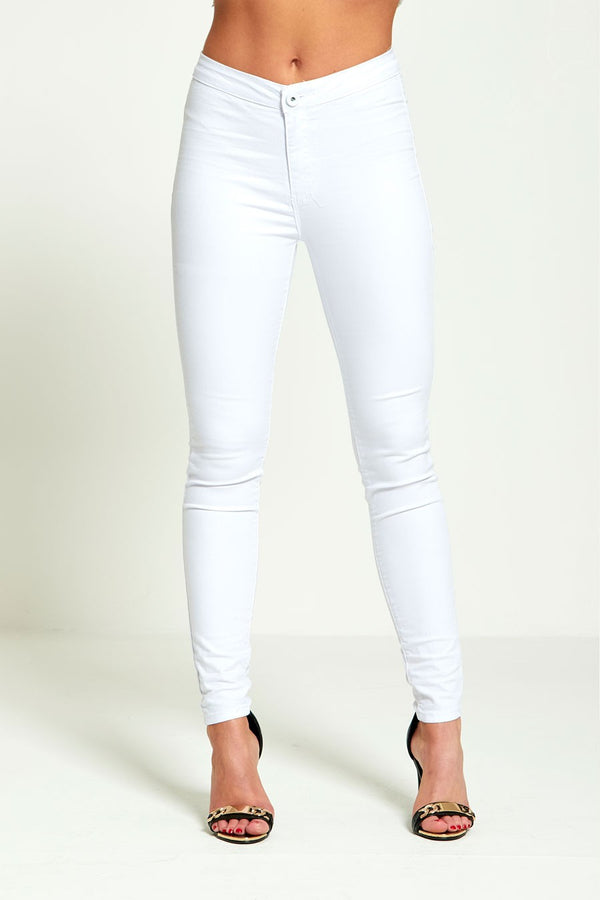 White High Rise Super Skinny Jeans