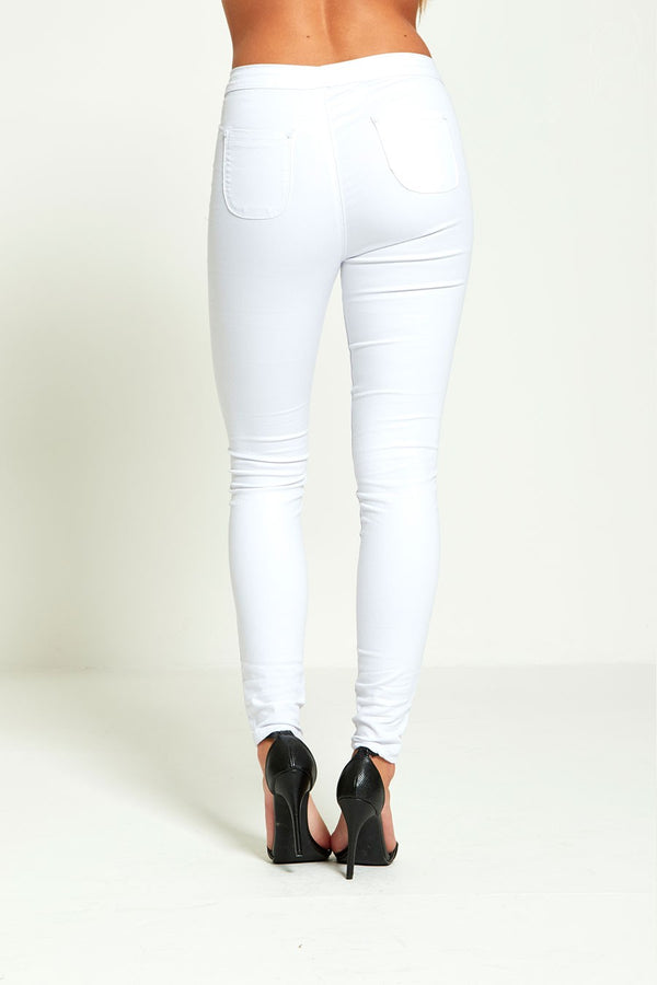 White High Rise Super Skinny Jeans