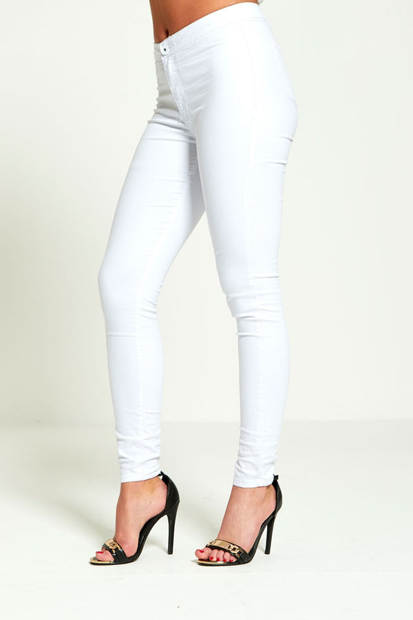 White High Rise Super Skinny Jeans