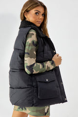 Black Padded Utility Gilet