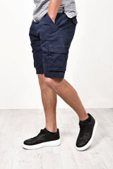 Mens Navy Bute Cargo Shorts