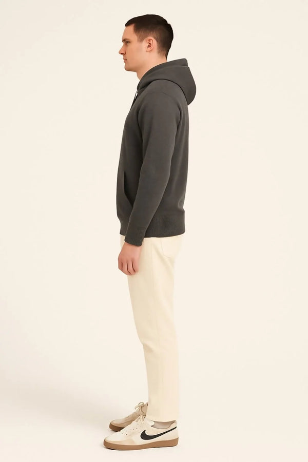 Charcoal Oversized Casual Pullover Hoodie