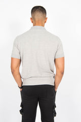 Mens Grey Half Sleeve Polo T -Shirt