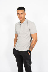 Mens Grey Half Sleeve Polo T -Shirt