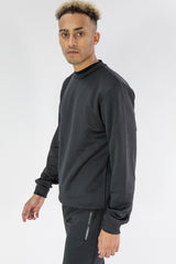 Black Basic Crew Neck Tracksuit