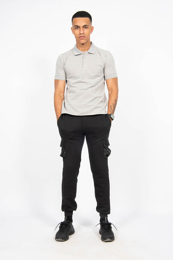 Mens Grey Half Sleeve Polo T -Shirt
