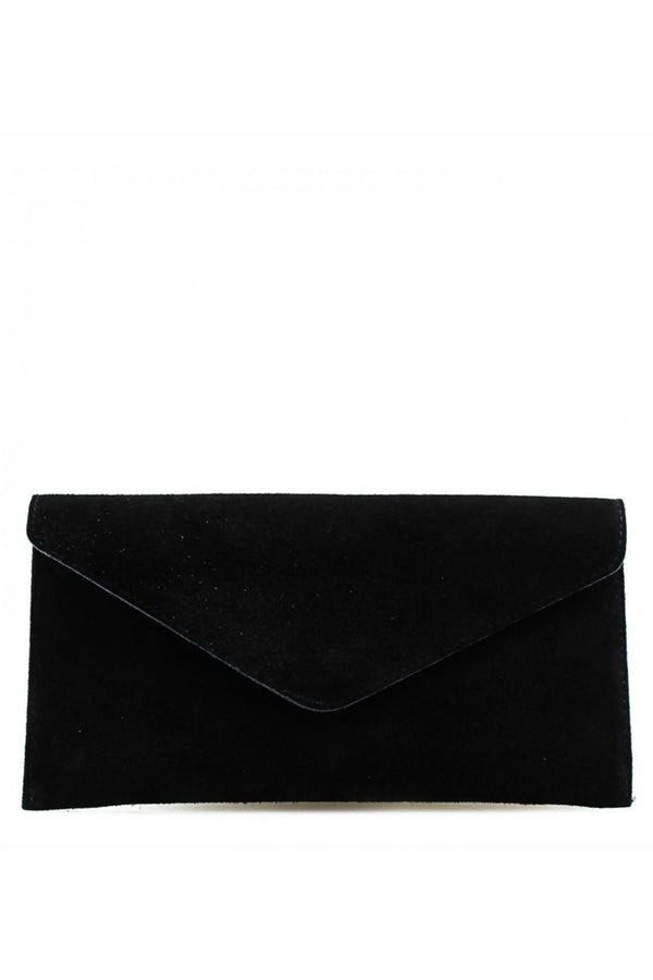 Fuchsia Suede Leather Luxe Clutch Bag