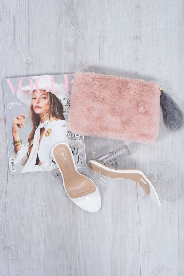 Pink Faux Fur Clutch