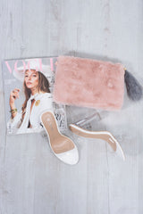 Pink Faux Fur Clutch