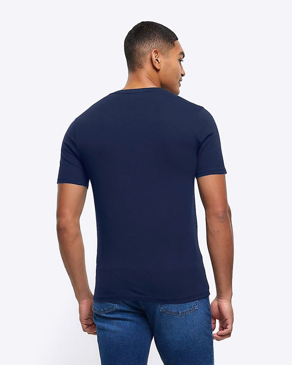 Mens Navy Classic V-Neck T-Shirt