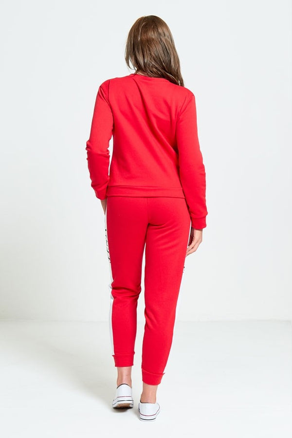 Red Vogue Printed Loungewear Top