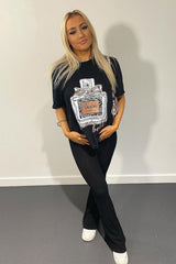 Black Ciao Bella Oversized Tee