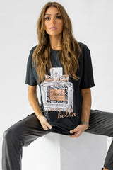 Black Ciao Bella Oversized Tee
