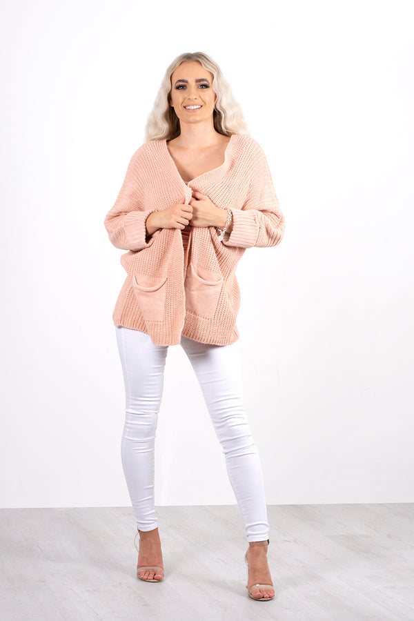 Pink knitted cardigan
