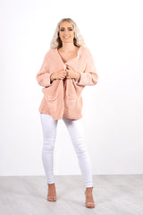Pink knitted cardigan