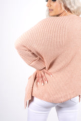 Pink knitted cardigan