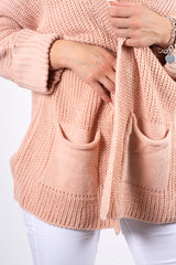 Pink knitted cardigan