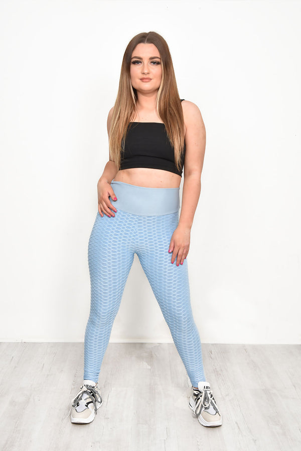 Blue Bowknot Bubble Gym Leggings