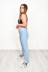 Blue Bowknot Bubble Gym Leggings