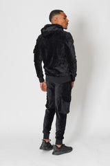 Mens Black Emerge Hoody Cargo Tracksuit