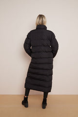 Black Women Water Resistant Funnel Collar Puffer Coat