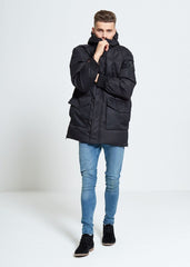 Mens Black Windbreaker Quilted jacket 