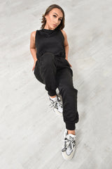 Black Zip Up Pocket Detail Jumpsuit 