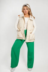 Beige Padded Utility Gilet