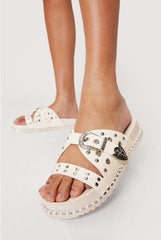 Beige Western Buckle Slider