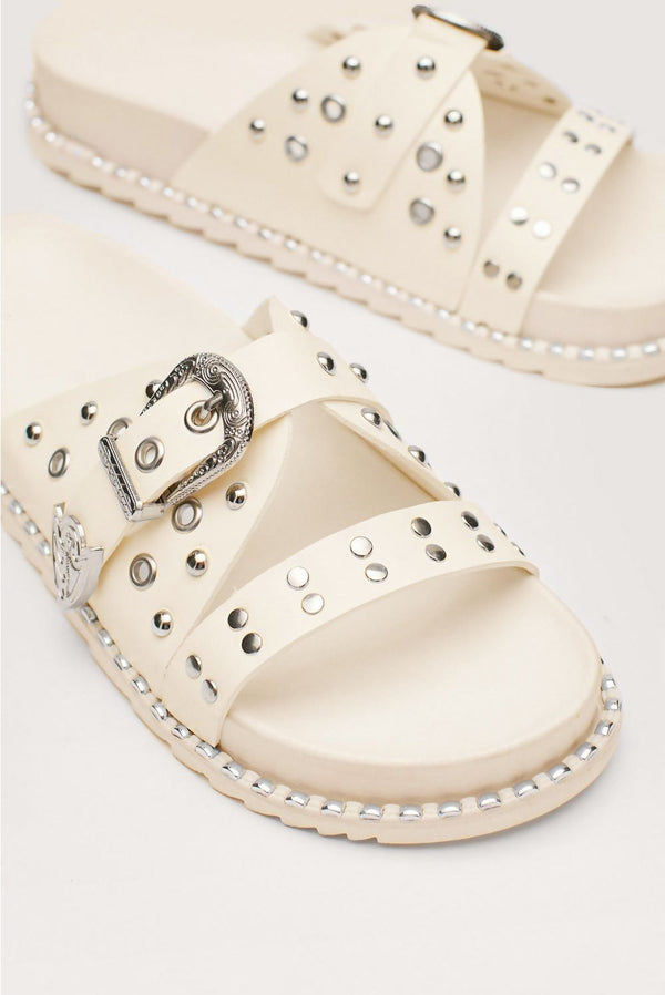 Beige Western Buckle Slider