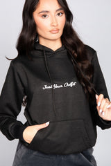 Black JYO Slogan Hoodie