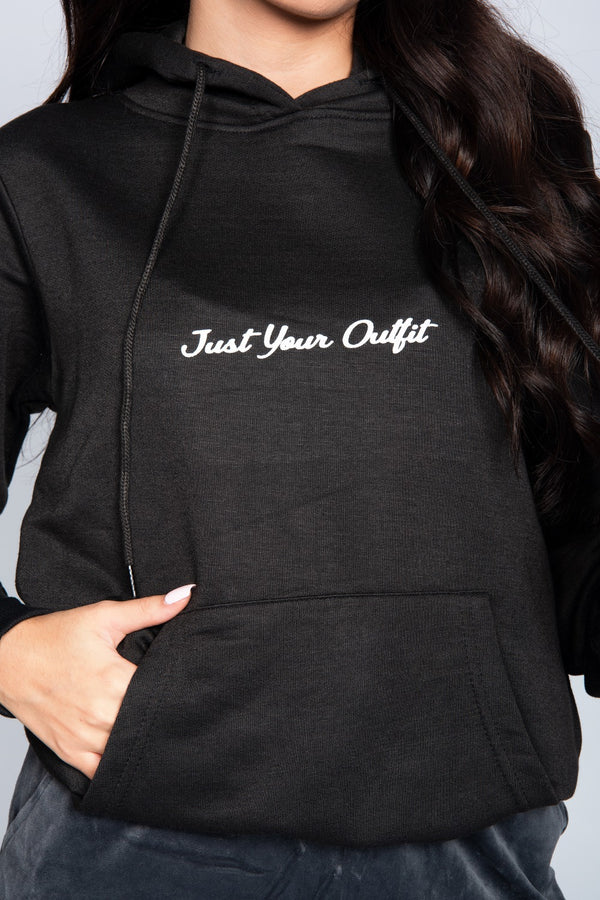 Black JYO Slogan Hoodie