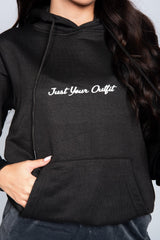 Black JYO Slogan Hoodie
