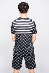 Black Printed Short Sleeve Top and Shorts 