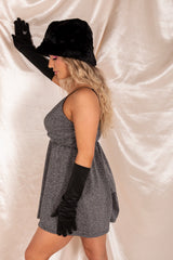Black Satin Glam Gloves 