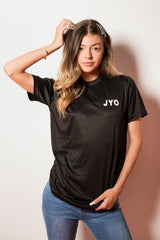 Black JYO Logo Print T-Shirt