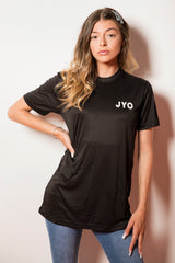 Black JYO Logo Print T-Shirt