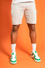Mens Grey Cargo Sweat Shorts