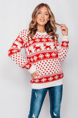 Plus Size Cream Snowflake Knitted Christmas Jumper