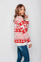 Plus Size Cream Snowflake Knitted Christmas Jumper