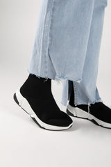 White/Black Runner Sock Trainer