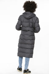 Mens Charcoal Padded Longline Parka Coat