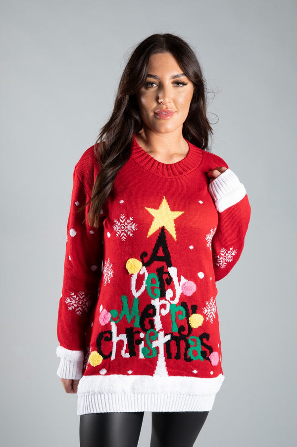 Plus Size Red A Very Merry Christmas Jumper 