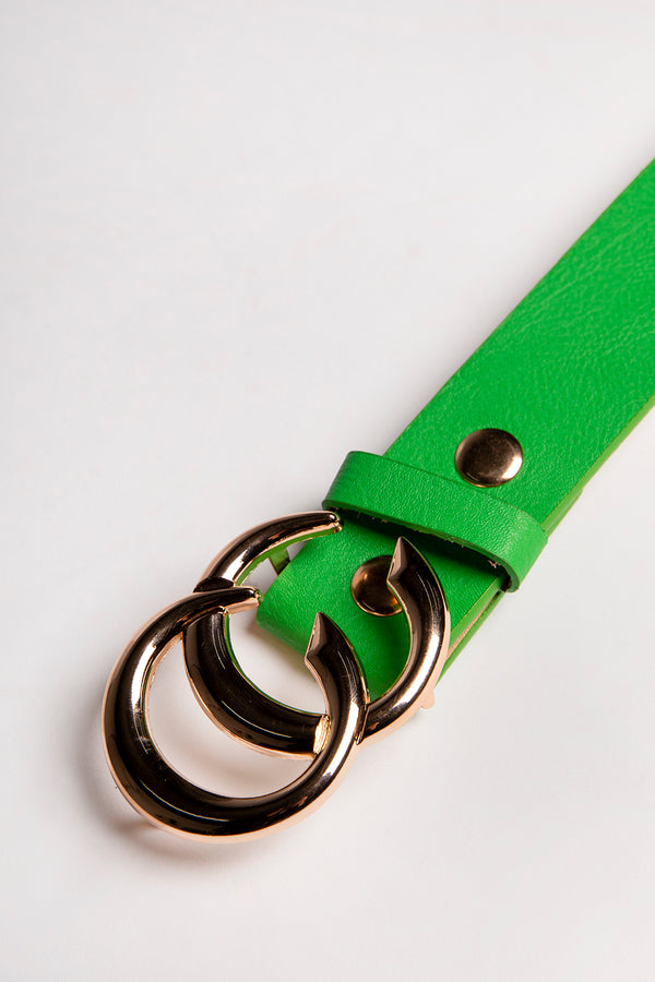 Green CC Gold Buckle PU Belt
