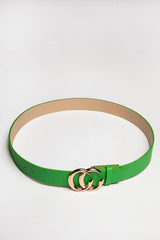 Green CC Gold Buckle PU Belt