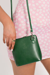 Green Faux Leather Square Bag