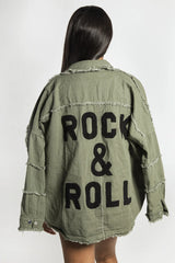 Khaki Rock And Roll Denim Jacket Pre Order