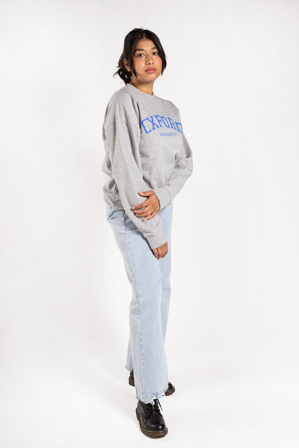 Grey Oxford University Oversized Sweatshirt